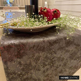 Charcoal Chrome - Grey Faux Leather Decorative Table Runner