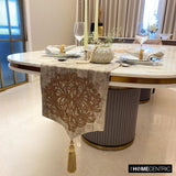 Zarina Goldstitch - Gold Linen Jacquard Decorative Table Runner