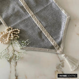 Pearl Aura - Grey Jute Decorative Table Runner