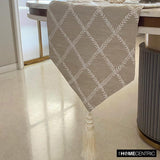 Marlowe Beige - Beige Jacquard Decorative Table Runner