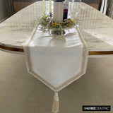 Pearl Radiance - Ivory Jute Decorative Table Runner