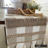 Buffalo Check Decor - Beige Cotton Decorative Table Runner