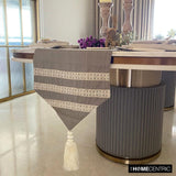 Pearl Serenade - Beige Jute Decorative Table Runner