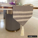 Pearl Serenade - Beige Jute Decorative Table Runner