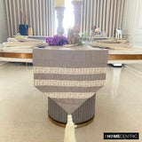 Pearl Serenade - Beige Jute Decorative Table Runner