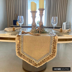 Marima - Beige Burlap Decorative Table Runner