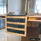 Azriel - Blue Velvet & Suede Decorative Table Runner