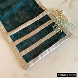 Azriel - Blue Velvet & Suede Decorative Table Runner