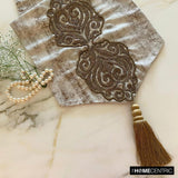 Aurelian Royalty - Gold Jacquard Silk Decorative Table Runner