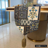Niloufar Blue - Blue Satin Decorative Table Runner