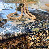 Niloufar Blue - Blue Satin Decorative Table Runner