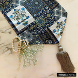Niloufar Blue - Blue Satin Decorative Table Runner