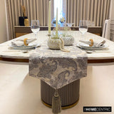 Paisley Luxury - Silver Jacquard Silk Decorative Table Runner