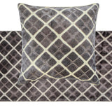 Velvet Crossroads - Velvet Gray Decorative Bed Runner and Cushion Cover
