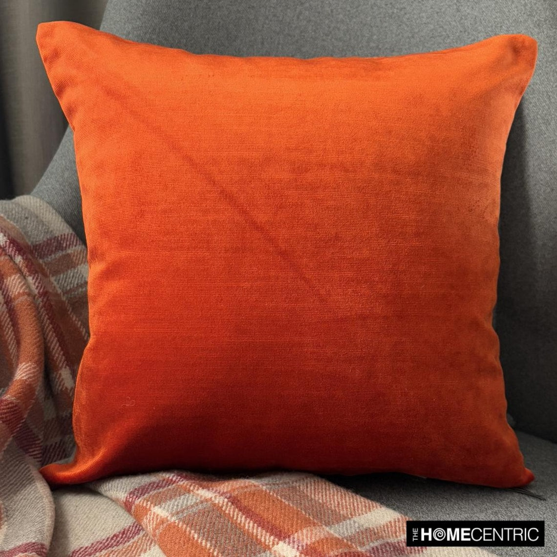 Orange Velvet Throw Cushion Cover - Velvet Orange Jules