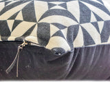 Mono Shadow - Black And White Cotton  Lumbar Cushion Cover