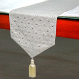 Silver Crest - Silver Jacquard Decorative Table Runner