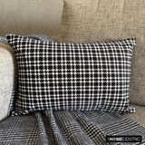 Monochrome Hound - Black And White Cotton  Lumbar Cushion Cover