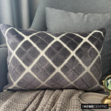 Graphite Grid Lumbar Pillow Cover