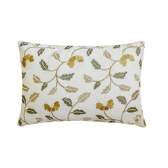 Buttercup Bloom - White Cotton  Lumbar Cushion Cover