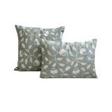 Florinda - Blue Gray Cotton  Lumbar Cushion Cover