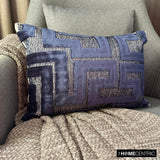 Midnight Path - Blue Velvet  Lumbar Cushion Cover