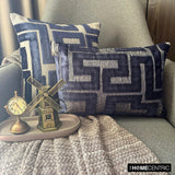 Midnight Path - Blue Velvet  Lumbar Cushion Cover