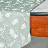 Floral Breeze - Gray Cotton Decorative Table Runner