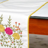 Poppy Parade - White Cotton Decorative Table Runner