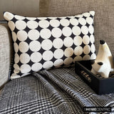 Mono Sphere - Black And White Cotton  Lumbar Cushion Cover