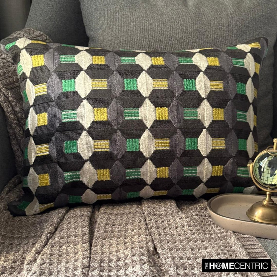 Green Rhythms Lumbar Pillow Cover