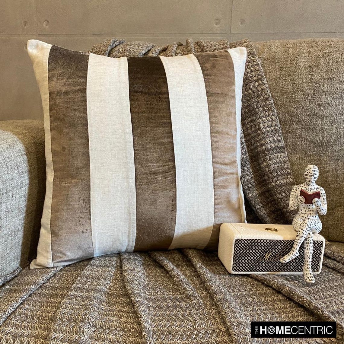 Velvet Band Choco Decorative Euro Sham