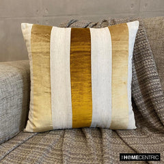 Velvet Band Gold Throw Cushion Cover
