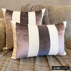 Velvet Band Aubergine - Aubergine Velvet Throw Cushion Cover