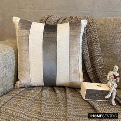 Velvet Band Grey - Grey Velvet Decorative Euro Sham