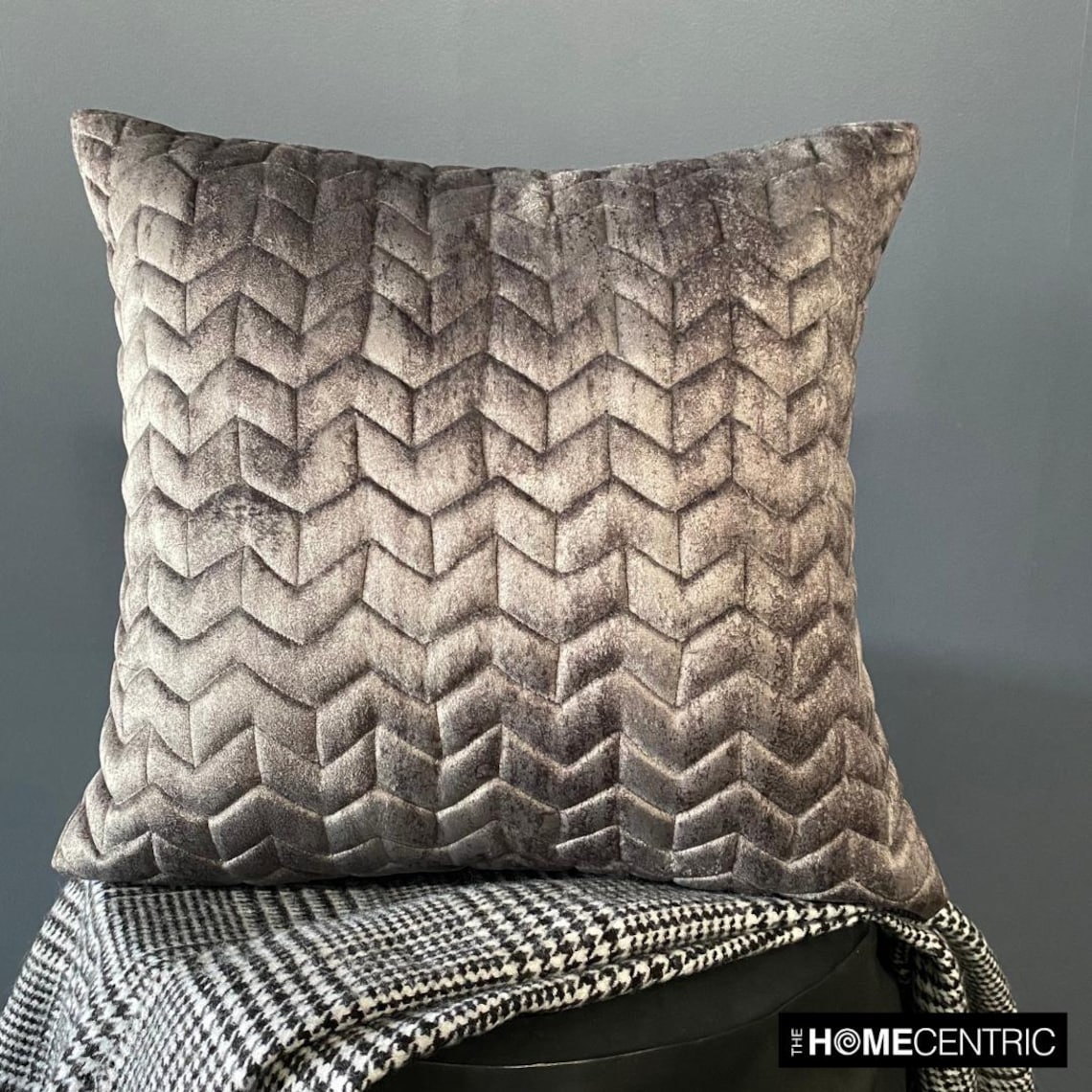 Concrete Chevron Throw Pillow Cover