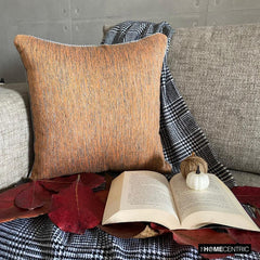Orange Sitting Room - Orange Jacquard Silk Decorative Euro Sham