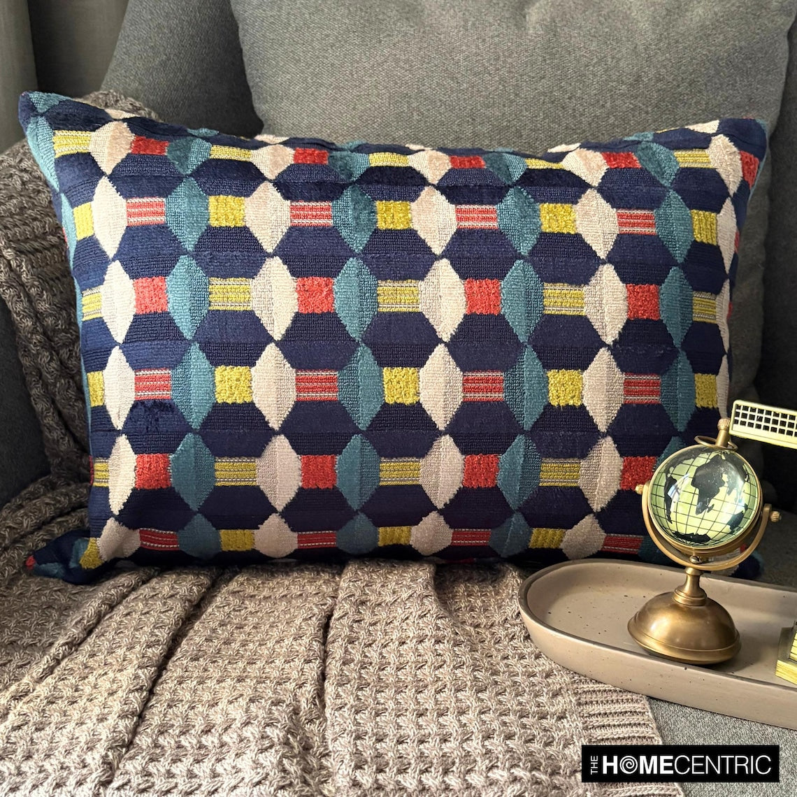 Blue Rhythms Lumbar Pillow Cover
