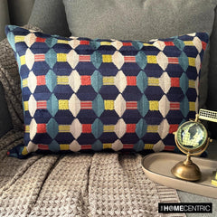 Blue Rhythms Lumbar Pillow Cover