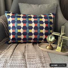 Blue Rhythms - Blue Velvet  Lumbar Cushion Cover