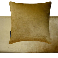 Gold Velvet Plush - Velvet Gold Decorative Bed Runner and Cushion Cover