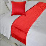 Red Velvet Plush - Velvet Red Decorative Bed Runner and Cushion Cover