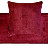 Burgundy Velvet Plush - Velvet Burgundy Decorative Bed Runner and Cushion Cover