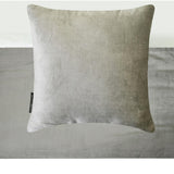 Silver Velvet Plush - Velvet Silver Decorative Bed Runner and Cushion Cover