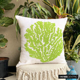 Deep Sea Weeds - Ivory Cotton Linen Throw Cushion Cover