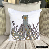 Grey Squid - Gray Cotton Linen Cushion Pillow Cover
