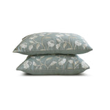 Florinda - Blue Gray Cotton  Lumbar Cushion Cover