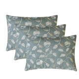 Florinda - Blue Gray Cotton  Lumbar Cushion Cover