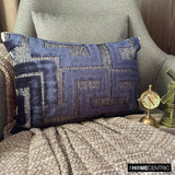 Midnight Path - Blue Velvet  Lumbar Cushion Cover