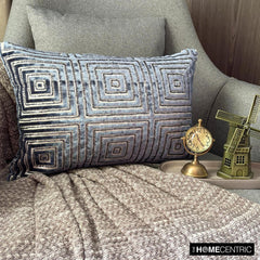 Twilight Mirage - Blue Velvet  Lumbar Cushion Cover